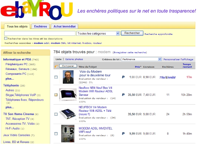 eBayRou : les enchères politiques sur Internet ebayrou eBayRou : les enchères politiques sur Internet